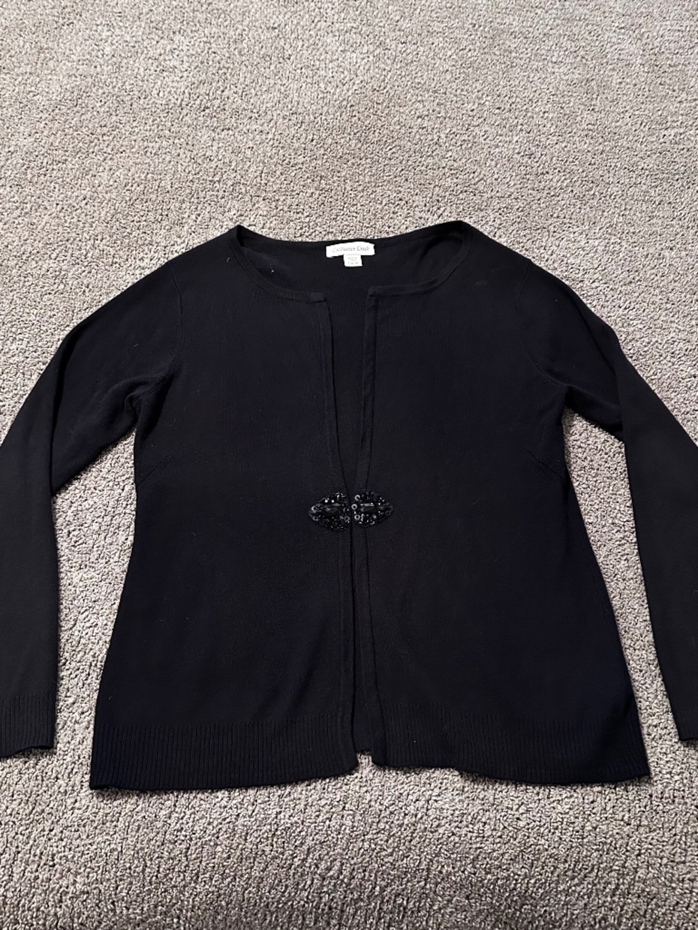 Coldwater Creek Black Cotton Blend Cardigan